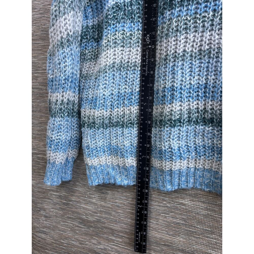 American Eagle Loose Knit Sweater Womens Size L Blues White Gray Oversized - Picture 7 of 8